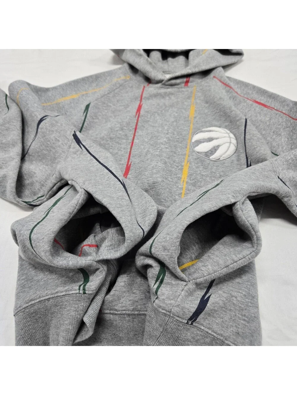 EUC Size MEDIUM The Bay x Toronto Raptors Sweatsuit Hoodie Joggers Set Striped
